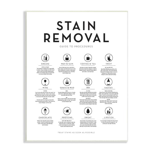 Stupell Industries Laundry Stain Removal Guide Helpful Symbols Chart Wall Plaque Art